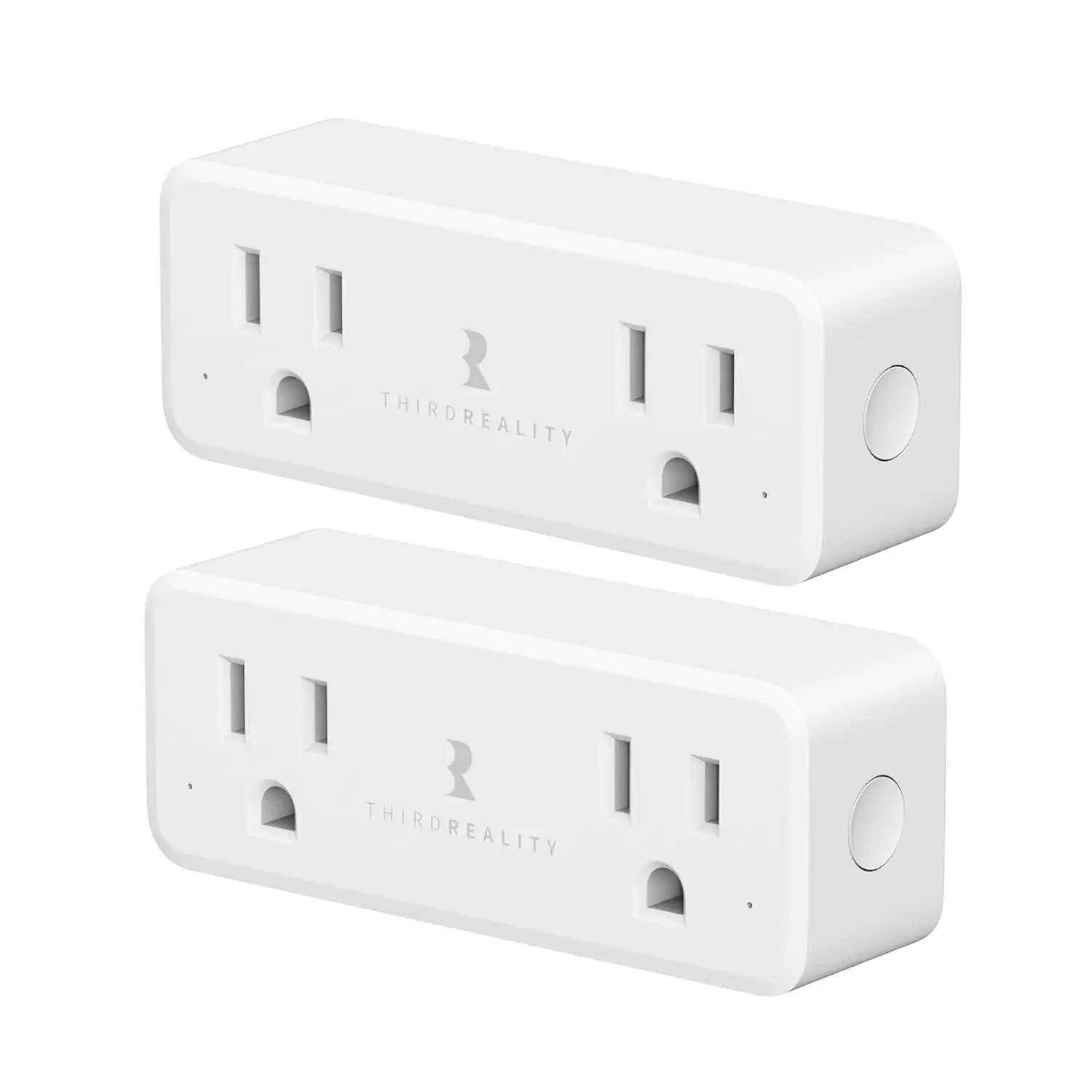 2-Pack Indoor Zigbee Smart Plug - ETL Certified 2-in-1 Horizontal Dual Wall Socket, 120V 15A Total 1800W Max Universal, Remote & Group Control, Energy Monitoring, Repeater Function, Compatible with Home Assistant(ZHA/Z2M), SmartThings, Homey