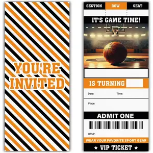 Basketball Birthday Sports Ticket Invitations (20 Invites with Envelopes)