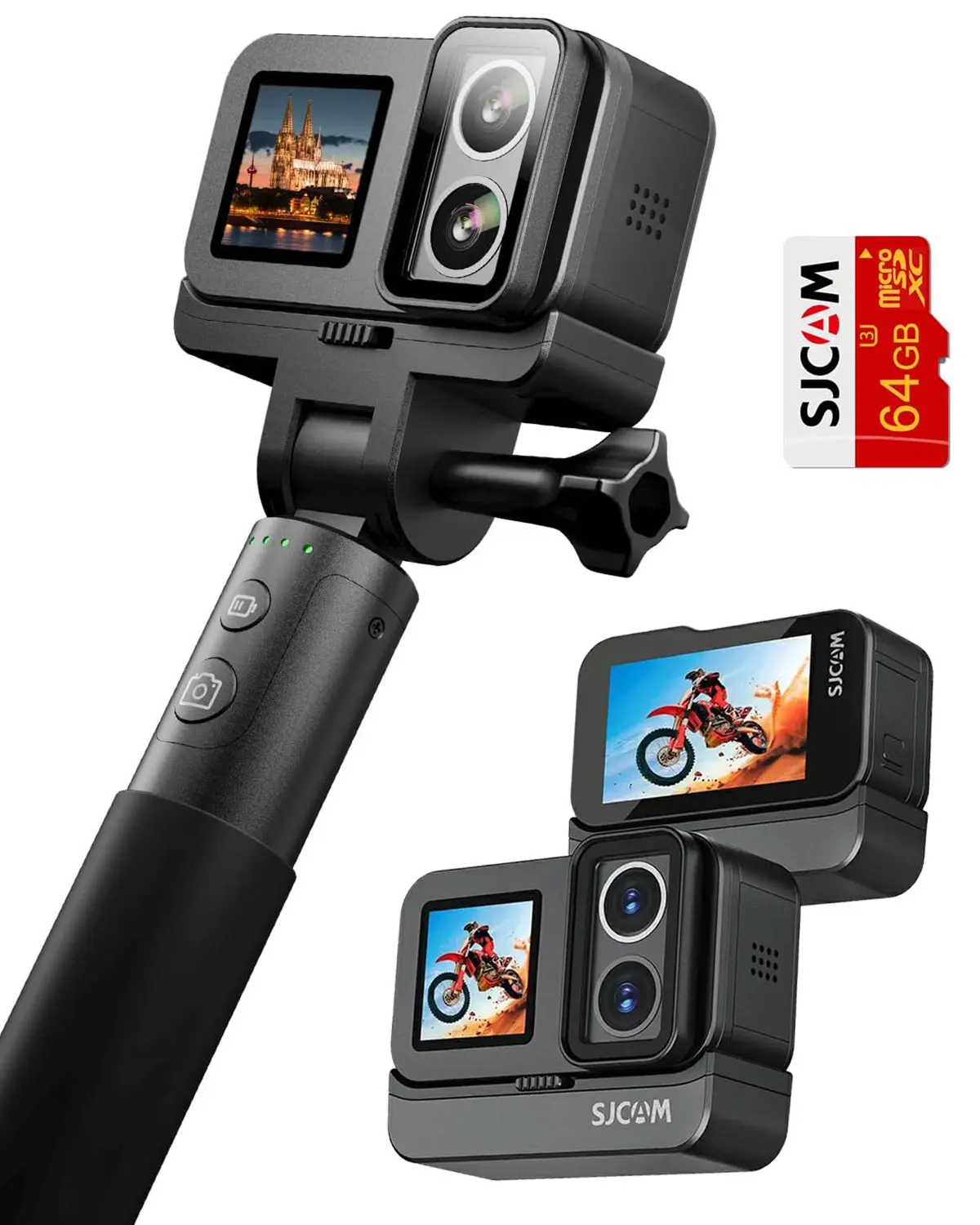 SJCAM SJ20 Vlogging Camera,4K Action Cam & Ultra Night Vision,8H Power,4K Dual Lens,154° Wide-Angle FOV,Low-Light Motion,Super Stabilization,8X Zoom,30M Underwater Camera for Snorkling,Surfing,Diving,Camcorders