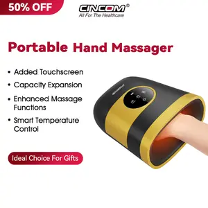 Big Promotion CINCOM Brand New Hand Massager, Cordless Finger Massager with Heat and Vibration, Adjustable Intensity and Temperature, with Clear Visible LED Screen, Rechargeable, Comfort, Great as a Gift for Friends or Family, Comfort