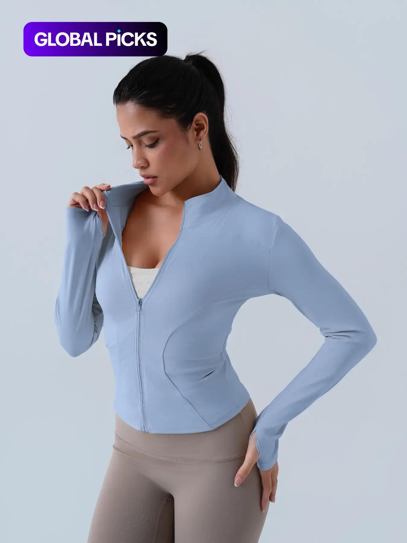 Women's Solid Zip-Up Athletic Sports Jacket, Sporty Long Sleeve Outerwear for Women, Ladies Sportswear for Indoor and Outdoor Wear, Activewear, Womenswear