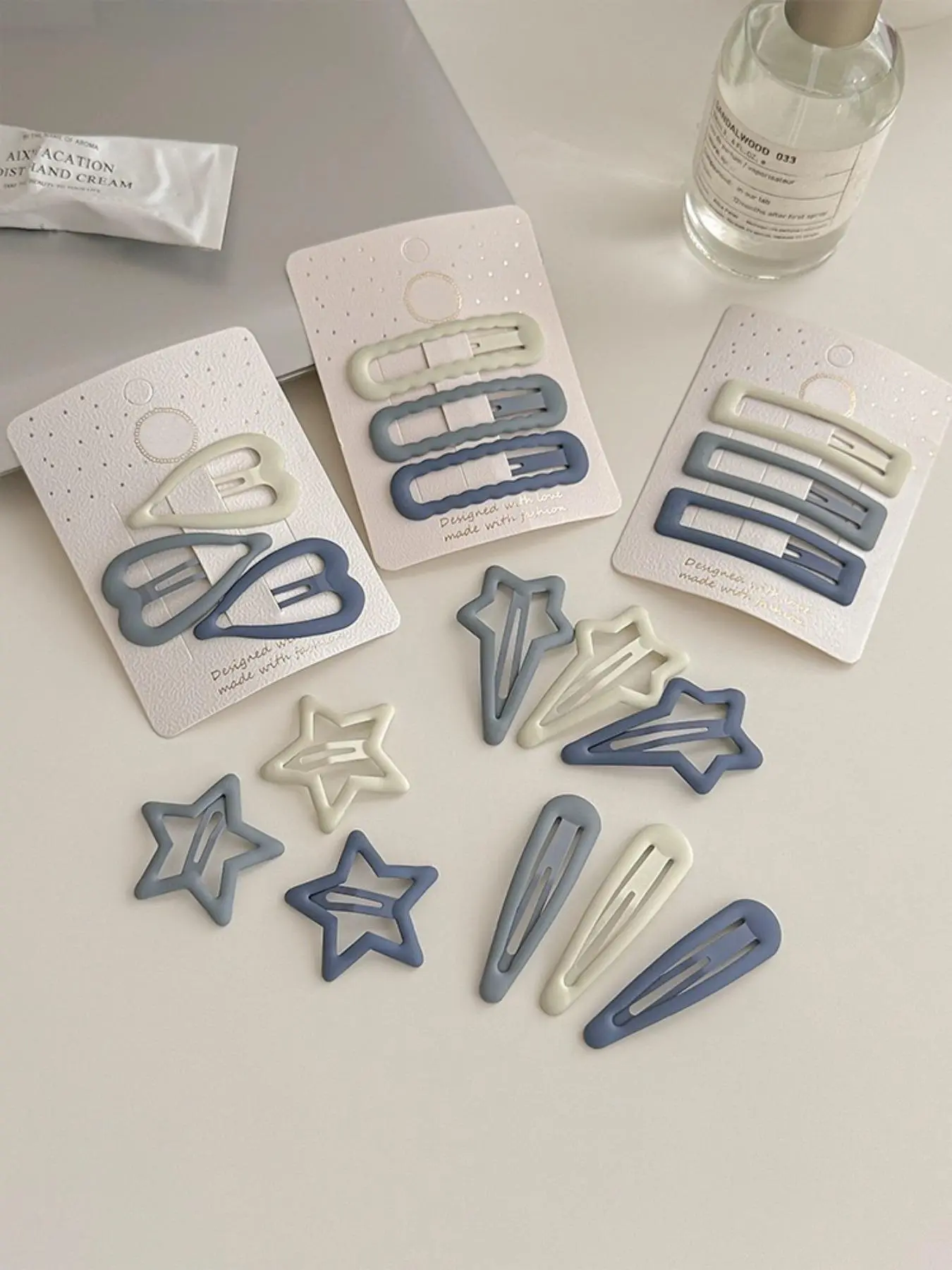 Cute Star & Love Heart & Geometric Design Hair Clips, Hair Pin Set, Casual Simple Plain Color Hair Accessories for Women & Girls, Minimalist Headwear Suitable for Side Bangs, Hair Decor, Hair Style Accessory