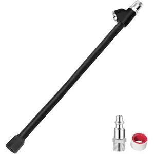 Air Chuck,12" Extended Reach Air Chucks for Tires,Heavy Duty Dual Head Air Chuck for Semi Tire Inflation,1/4" FNPT Straight Air Chuck for Truck RV Semi Dually Tires