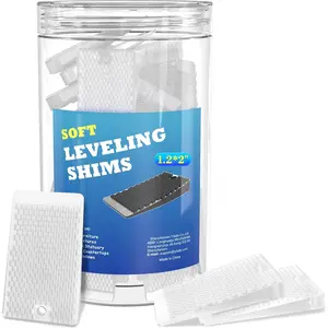 Furniture Levelers, 50 count Jar, Plastic Shims for Leveling, Black Rubber Wedge for Table Toilet Refrigerator Piano, Small Shims for Home Improvement and Work