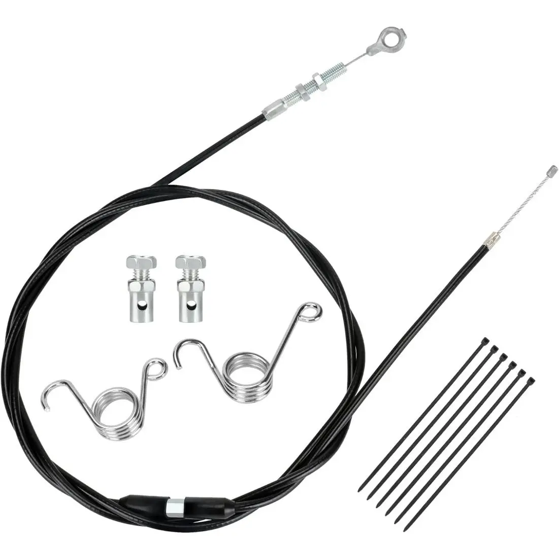 75in Throttle Cable Kit with PVC Sheath, Long Length, 2 Cable Ends Stops & Pedal Return Springs for Predator 212cc,196cc,VM22,VM24,GX160,GX200,6.5hp,5.5hp Engines, Manco,ASW,Kandi,Murray Go Karts, 75 Inch