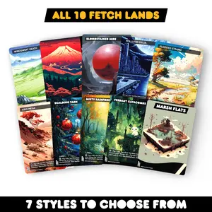 Fetch Lands Set - 9 Styles to Choose From - Proxy/Playtest Fetch Lands Set for Commander EDH/cEDH Collectible Card Hobby Packs Guaranteed Booster Packs Card Pack Tcg Booster Packs