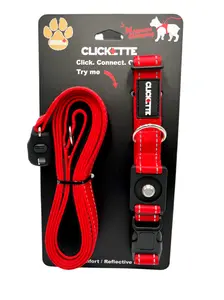 Clickette- Magnetic Collar lock & Leash- Red