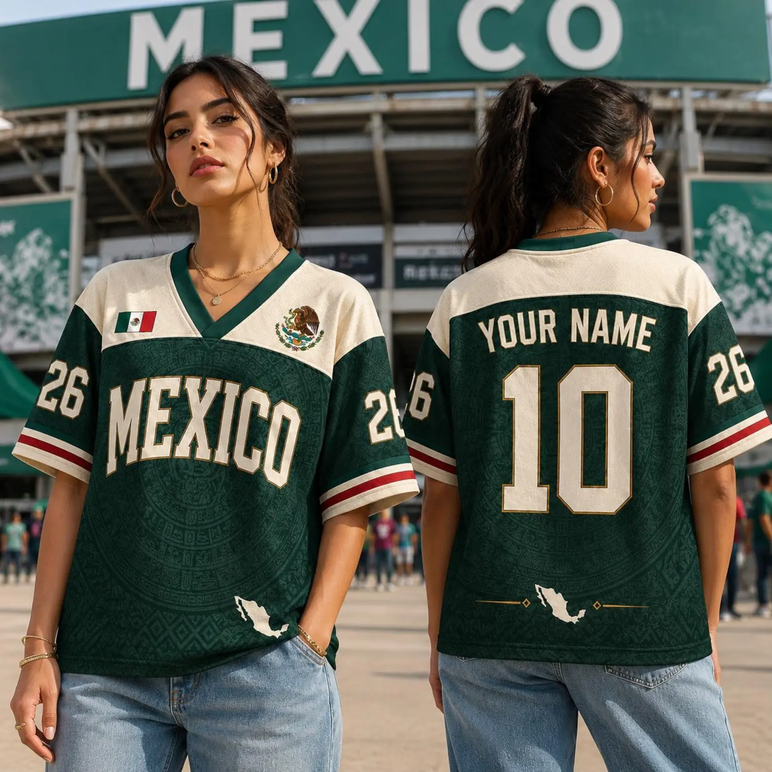 Personalized Mexico Soccer Jersey, Custom Name Mexico V Neck Jersey, Mexico Football Jersey, Mexico Football Shirt, Mexico Fan Gift