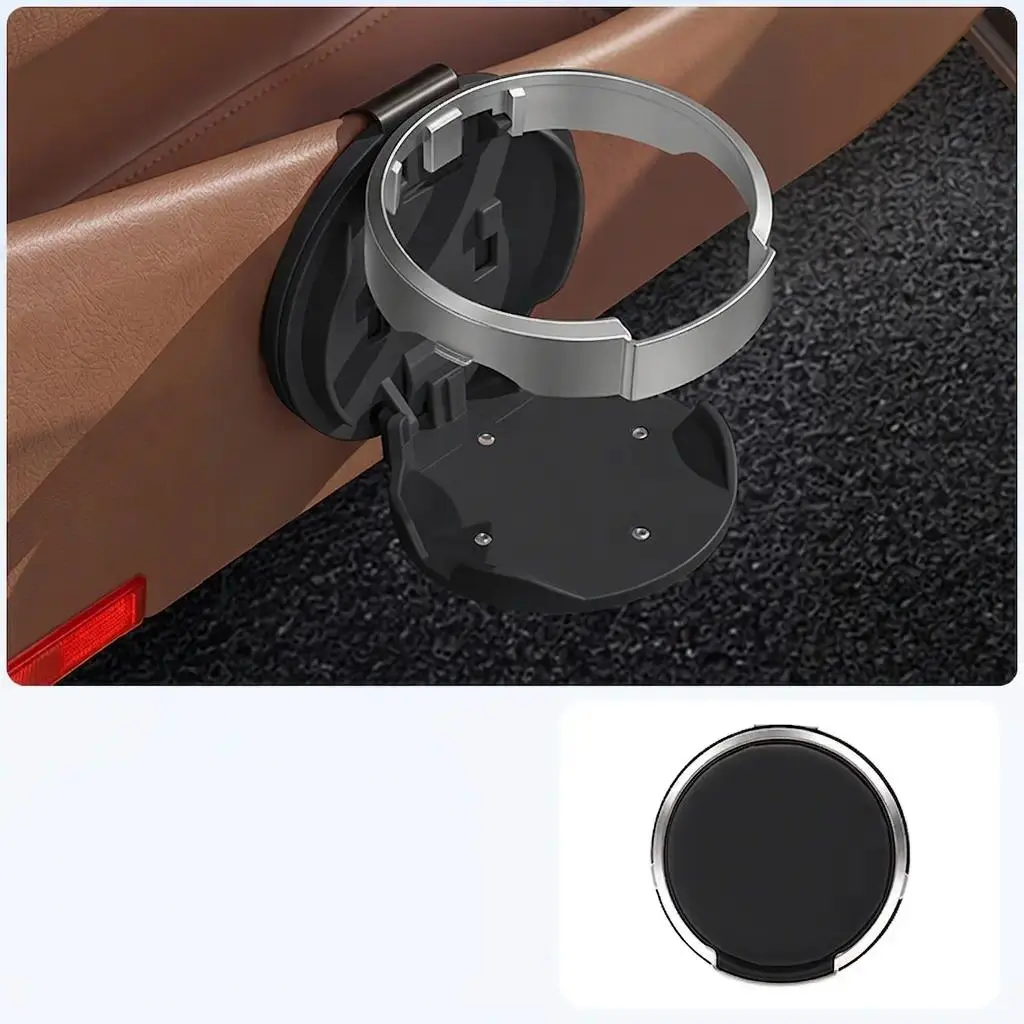 3-in-1 Compact Multi-Use Car Headrest Hook - Cup Holder, Phone Mount, Simple Foldable Backseat Storage Organizer (Universal Fit)