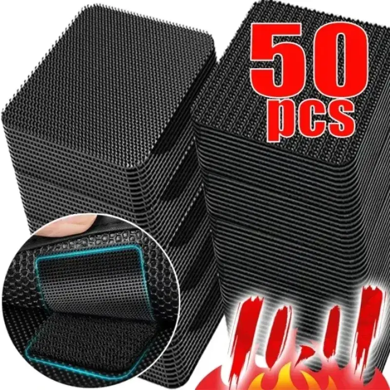 2026 New New Carpet Fixing Stickers Double Faced High Adhesive Car Carpet Fixed Patches Home Floor Foot Mats Anti Skid Grip Tapes 2/50pcs For your Cars