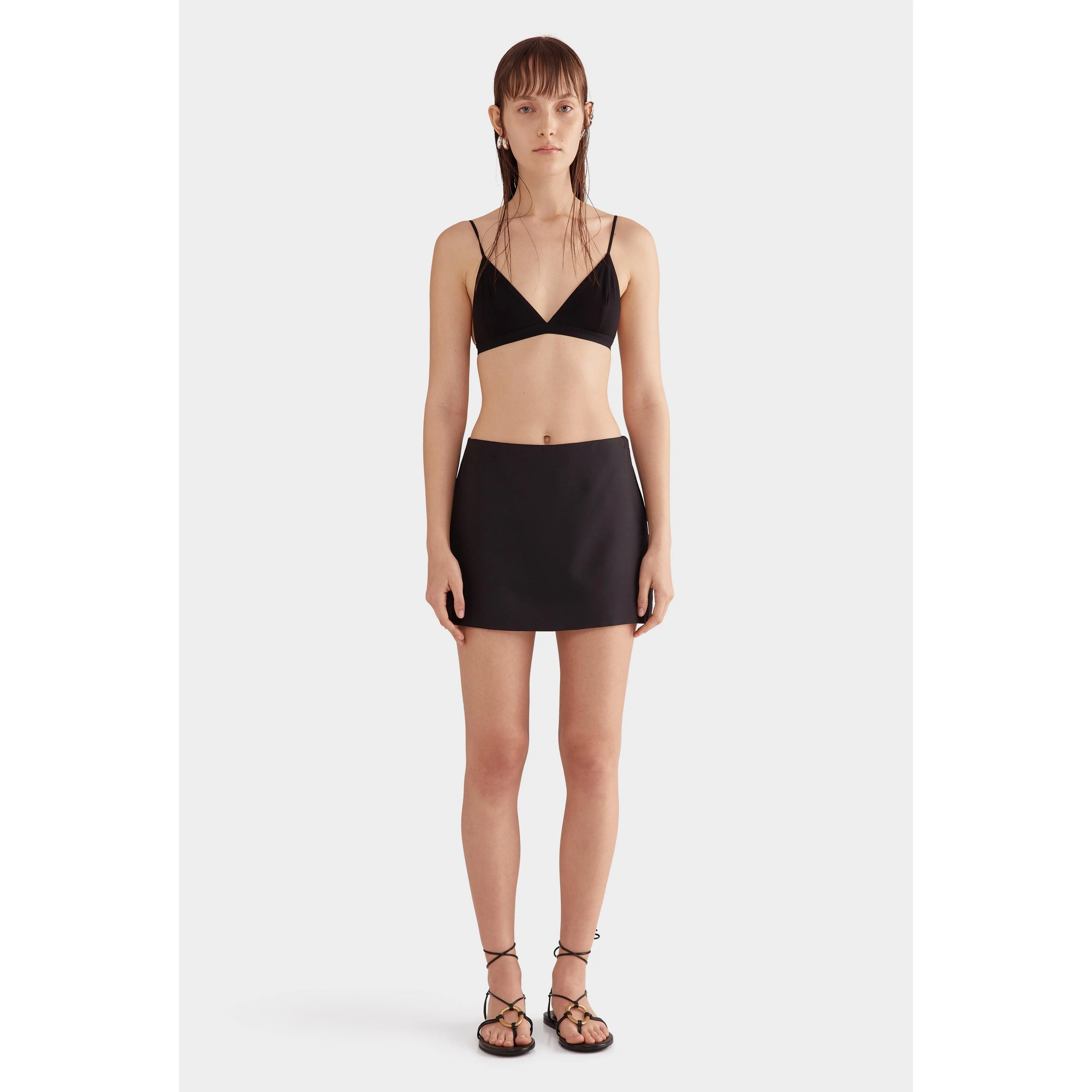 Silk Mini Skirt - Black