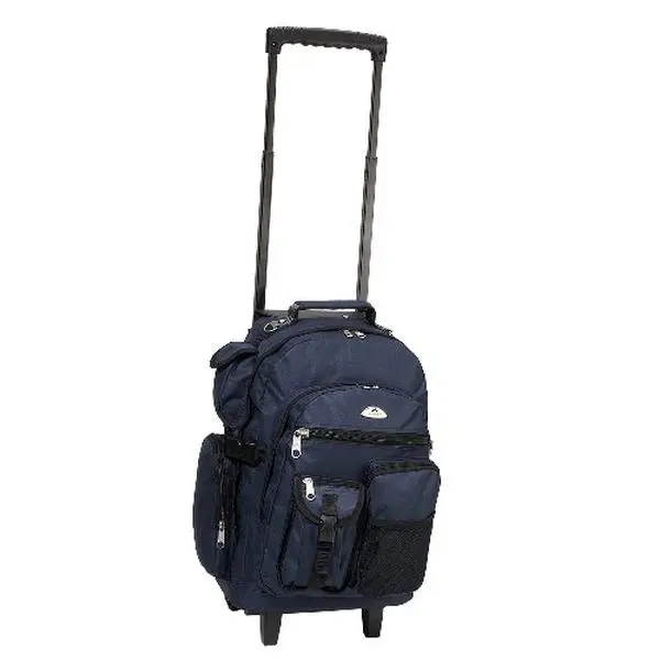 212 MAIN Everest 18.5 in. Deluxe Multi-Pocket Rolling Backpack with Compression Strap, Zipper Closure, Large-Space Travel Luggage Bag