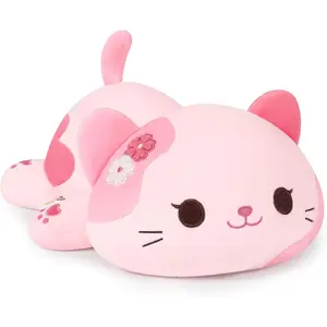 Original Sakura Cat Plush Cute 13 inch Kitten Stuffed Animal Soft Pillow Pink Kawaii Kitty Plush Toy Gift for Kids & Adults (Sakura Cat, 13")