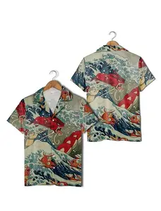 Red Gyarados Pokémon Hawaiian Shirt  Hawaii Shirt Pokemon Aloha Shirt