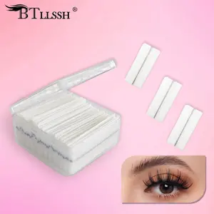 NO.12 40PCS Self Adhesive Eyelashes Strips Tape Waterproof Lash Glue Strip  Black Band for Fluffy Mink False Eyelashes Long Lasting Replace of Glue  Instantly Application Lash Glue Liner Natural Look