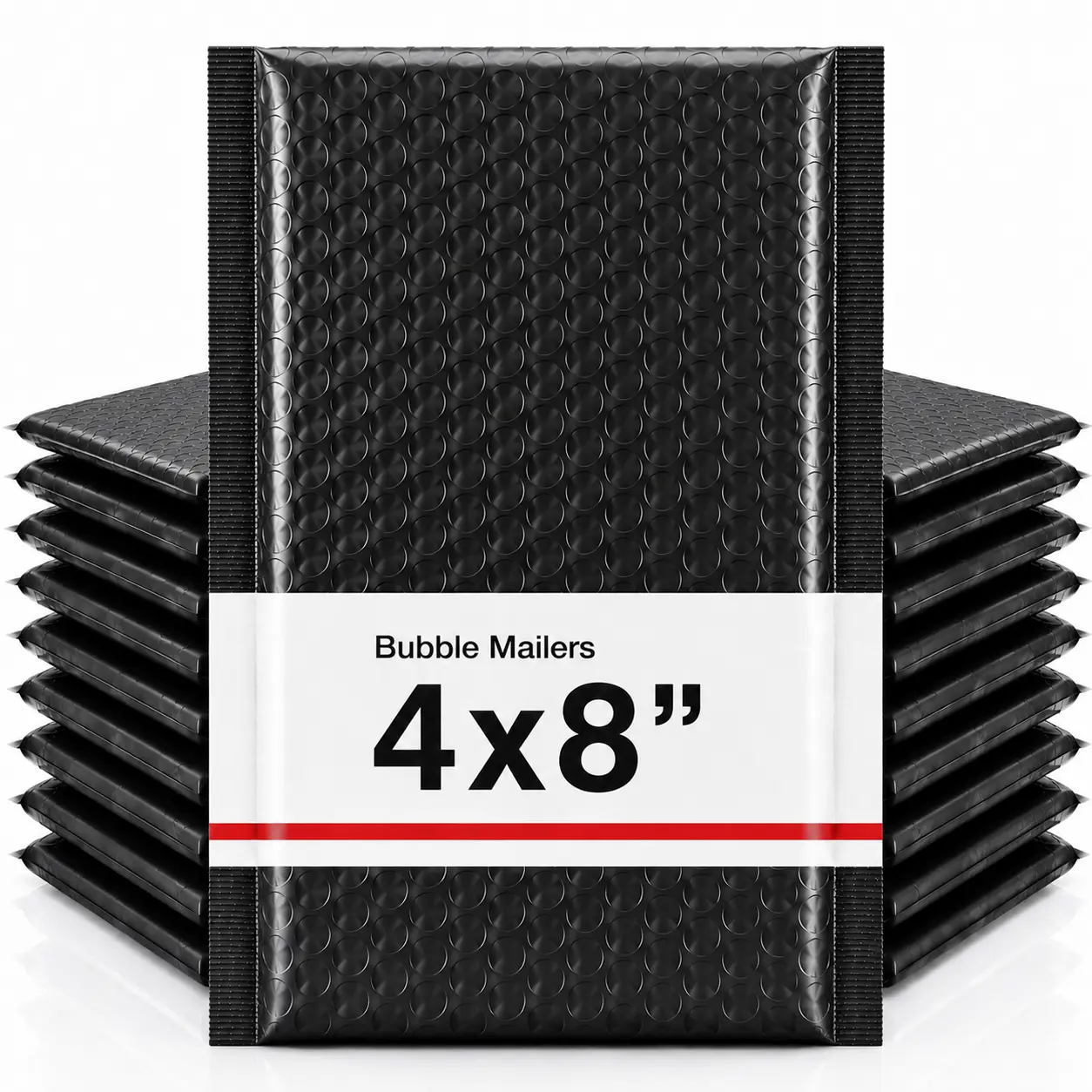 4x8 Black Poly Bubble Mailers #000 Self-Seal Waterproof Padded Shipping Envelopes, Poly Mailers for Small Business Online Sellers, Ideal for Jewelry, Trading Cards, Makeup