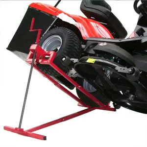Lawn Mower Lift Jack, 880 Lbs Capacity Lawn Mower Lift Jack with Manual Handle and Power Tool Extension Handle, Foldable Design,Ride on Lawn Mower Lift for Lawn Mowers and Garden Tractors, Red