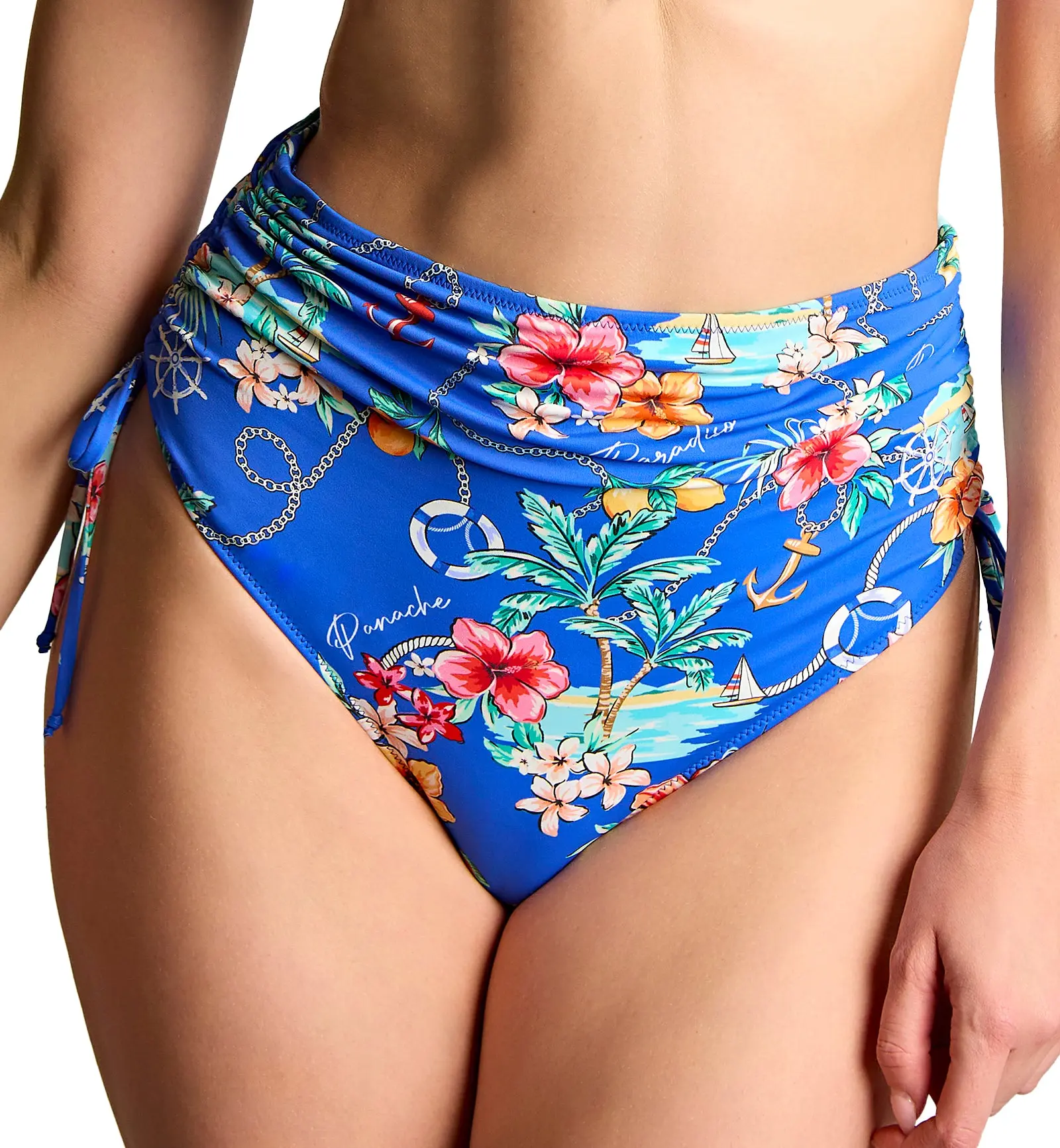Panache Midi Gathered Swim Brief (SW2049) - Paradiso Print