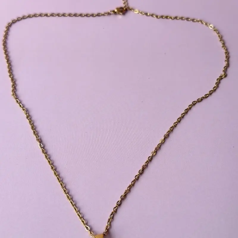 Natural Flower Collar - Resin Pendant with Stainless Steel Plated Chain