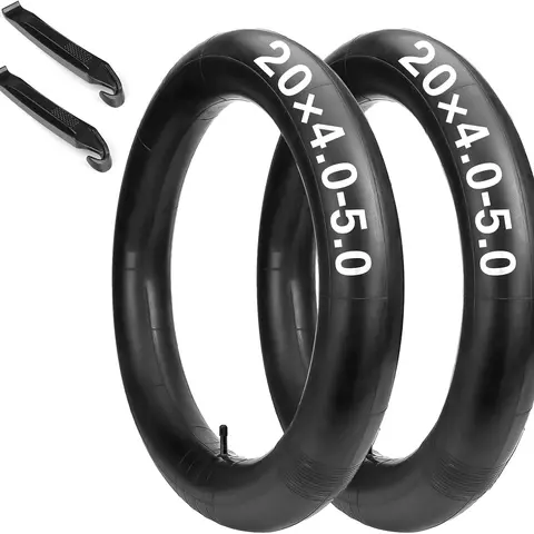 Hycline 2-Pack Puncture Res. Fat Tire Tubes, 20×4.0-5.0 & 26×4.0 Inch, Heavy Duty with AV 32mm Schrader Valve, Compatible with Adults' E-Bikes & Mountain Bikes