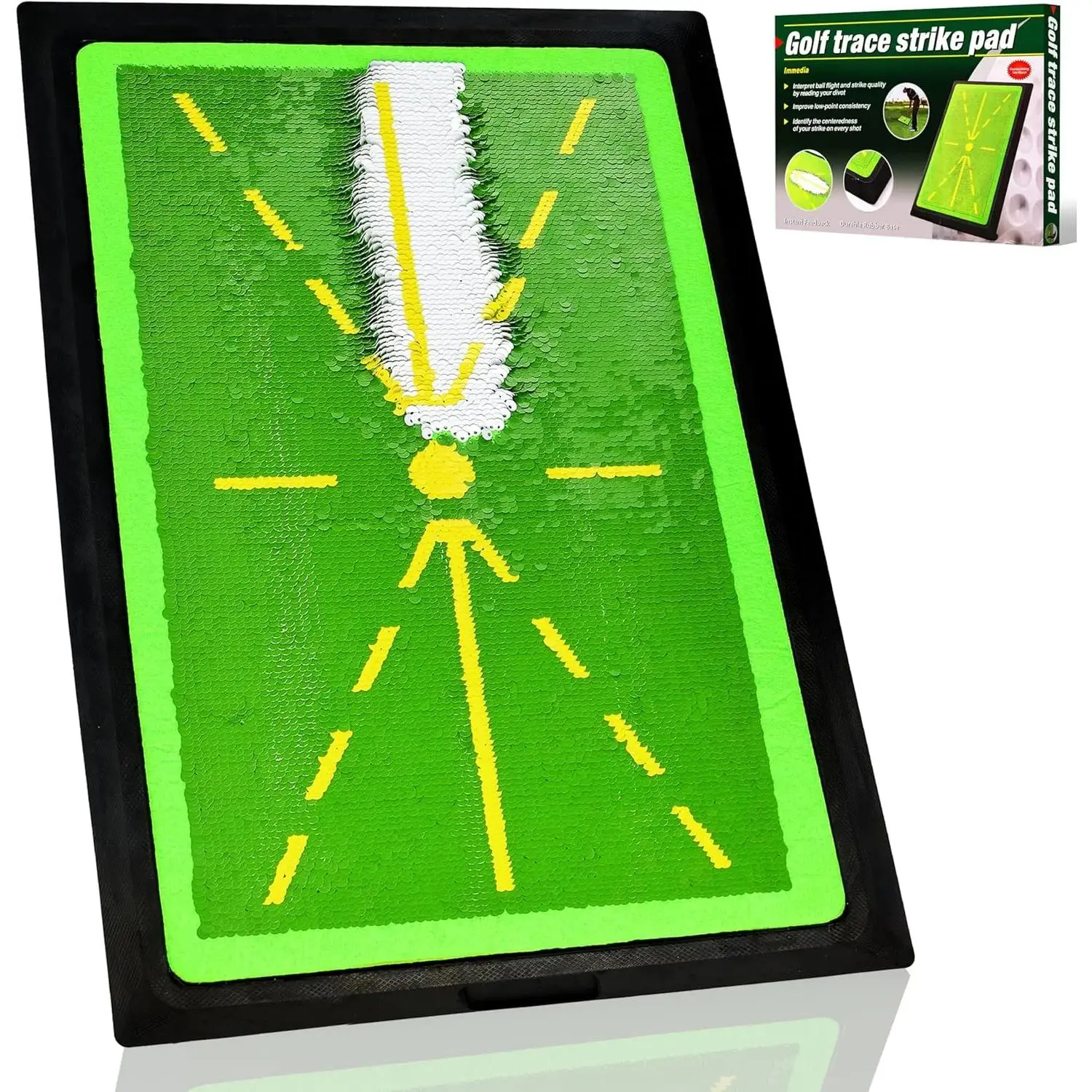 Golf Hitting Mat - Space Saver Practice Mat with Rubber Base, Velvet Surface, Swing Feedback, Impact Detection, Indoor/Outdoor Home Training Golf Swing Trainer, Golfer Gift summerwins,summerwins
