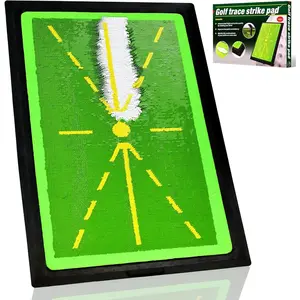 Golf Hitting Mat - Space Saver Rubber Base Practice Mat with Velvet Surface, Swing Feedback, Impact Detection, Indoor/Outdoor Use, Home Training Golf Swing Trainer, Golfer Gift