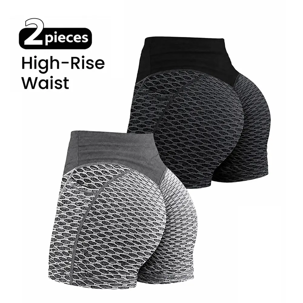 Women's High Waisted Scrunch Butt Workout Shorts – Textured Butt Lifting Gym Shorts, Tummy Control Athletic Yoga Running Shorts for Women