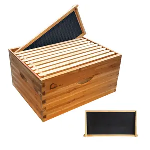 GAOMON Langstroth 10-Frame Deep Brood Beehive Box, Wax-Coated Cedar Body & Pine Frames, Durable Dovetail Joints – Waterproof, Easy Assembly for Beekeeping (Traditional Fir Deep Box)
