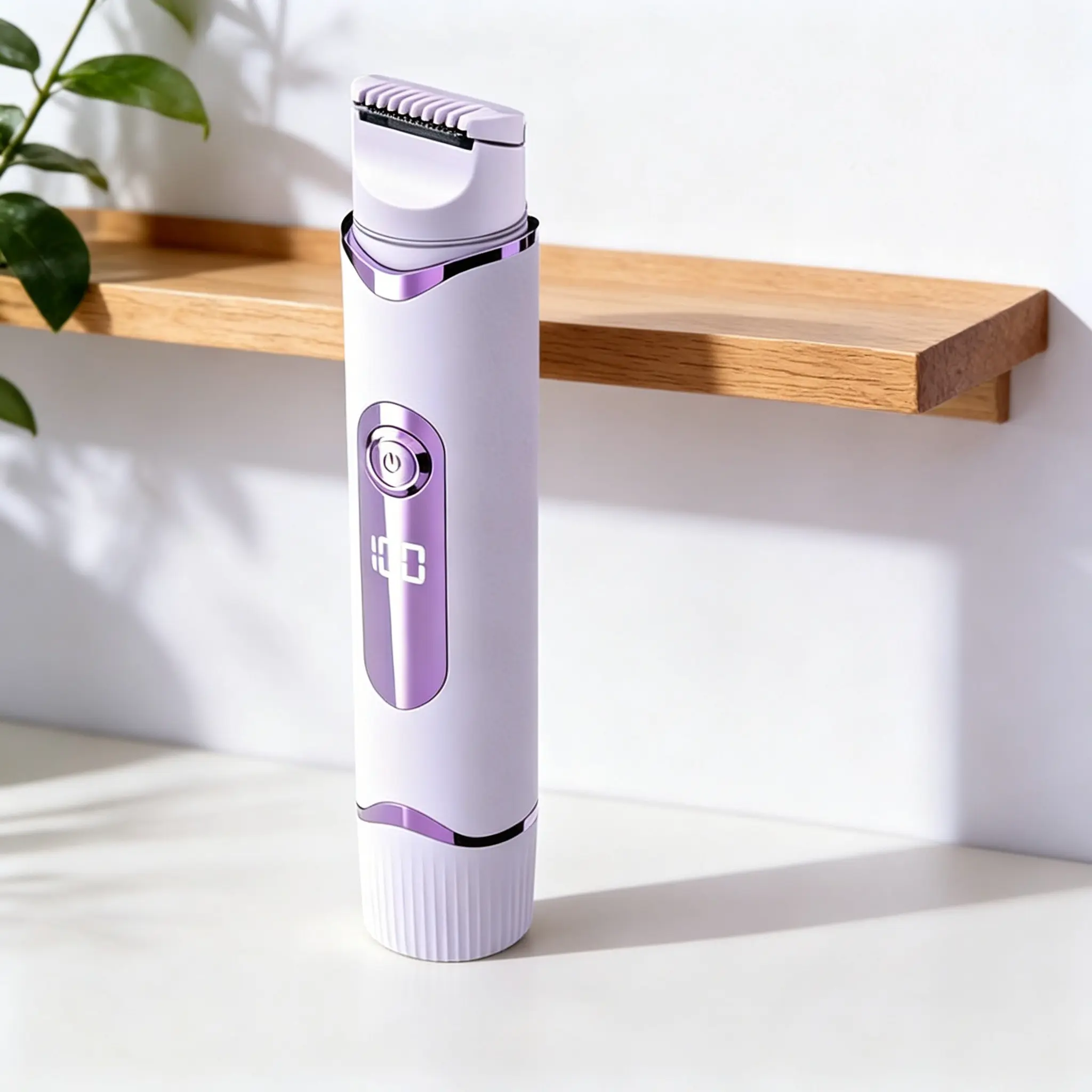 Rechargeable Wireless Electric Shaver, Dual-Head Design, Digital Display Battery Level, Unisex Razor for Body & Intimate Areas, Cordless Body Shaver