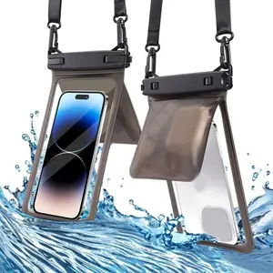 2PCS Floating Phone Pouch with Storage Compartment And Adjustable Lanyard, Large Capacity Dry Bag Suitable for iPhone, Samsung, Motorola, Crystal Clear, Sand-Proof, Swimming Accessories, Perfect for Skiing, Swimming, Boating, Kayaking Adventures