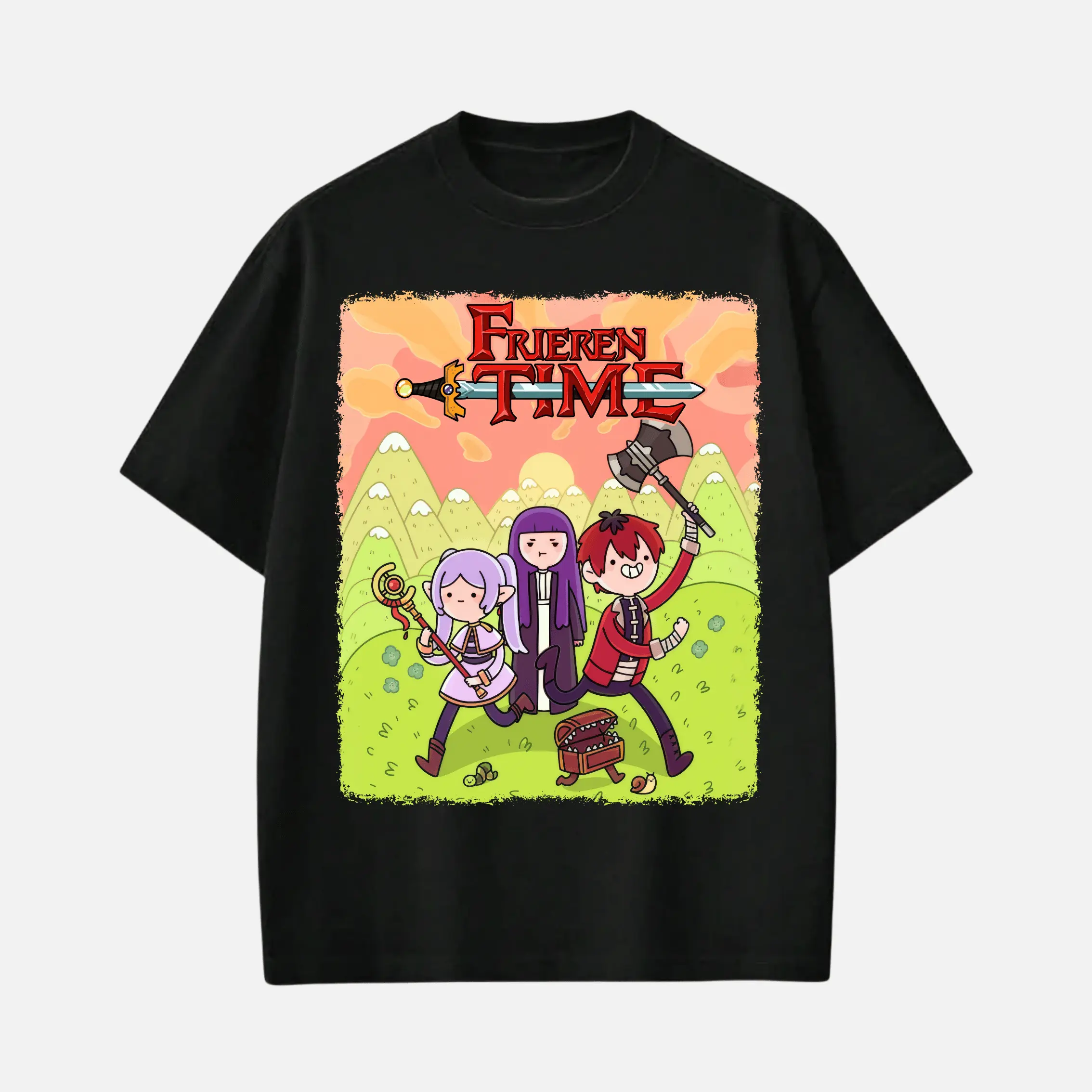 Frier3n: Beyond Journ3y's End  x Adv3ntur3 Ti3m Graphic Tee, Sous0u No Fri3ren  Shirt, Fri3r3n/Fern/Stark  Anime Fan Merch, Unisex Sweatshirt Hoodie