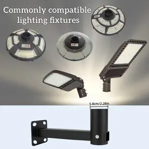 Universal Light Pole Bracket for LED Street Light | Wall Mount Arm for UFO High Bay Light | Outdoor Lighting Mount