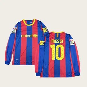 10-11 Season Home Red and Blue 10# Long-Sleeve Retro Jersey