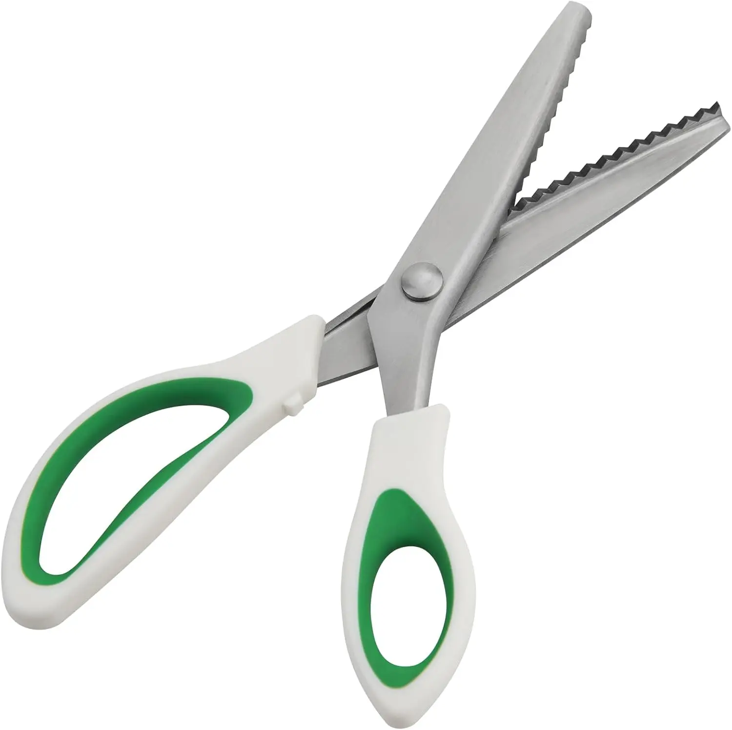 9" Pinking Shears Zig Zag Fabric Sewing Craft Scissors | Professional Sharp Blades, Comfort Anti-Slip Grips, For Dressmaking Scrapbook, Decorative Edge Cutting