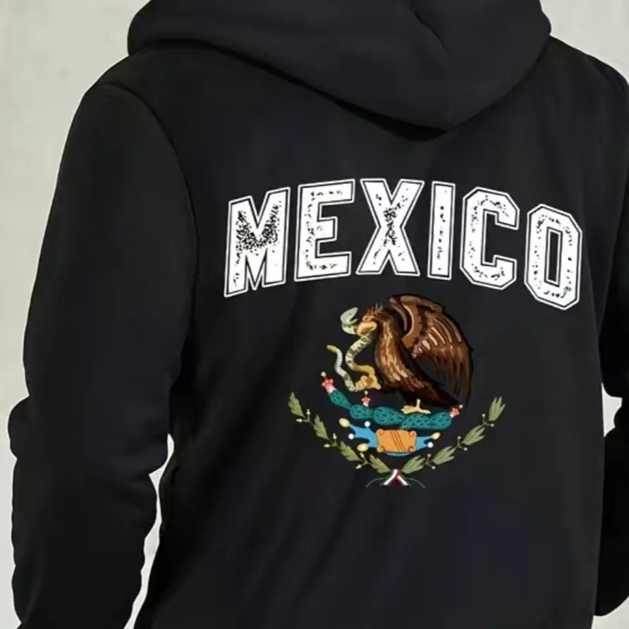 Mexico Eagle sweater with zipper (plus size) Casual Classic Menswear Hoodie unisex hoodie humorous design zip  hoodie