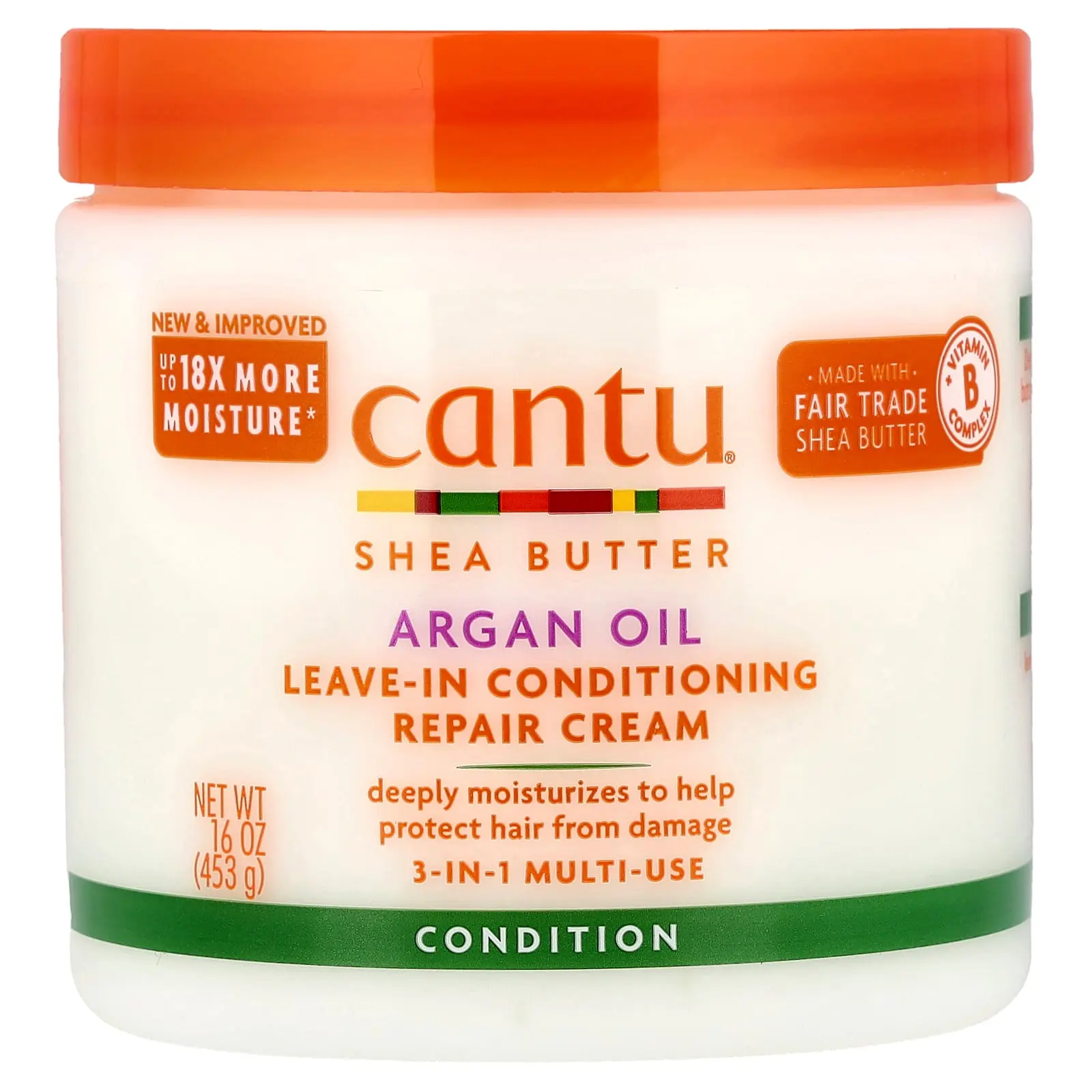 Cantu Argan Oil Leave-In Conditioning Repair Cream, 16 oz (453 g)