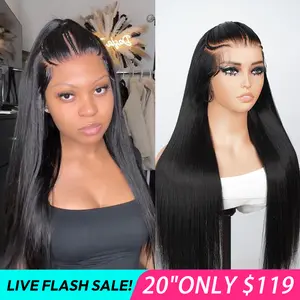 [LIVE SUPER DEAL] West Kiss 28 Inch 250% Density Glueless Pre Braided Wigs Straight 6x8 Lace Closure Wig  Pre Cut Lace Pre Plucked Human Hair