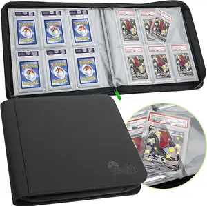Graded Card Binder, 60 PSA Slab Holder, 6 Pocket Graded Card Storage, Slab Binder, PSA Card Graded Display Case Album, Zipper Binder, Card Collection Binder, Yugioh Cards Binder, MTG Card Binder