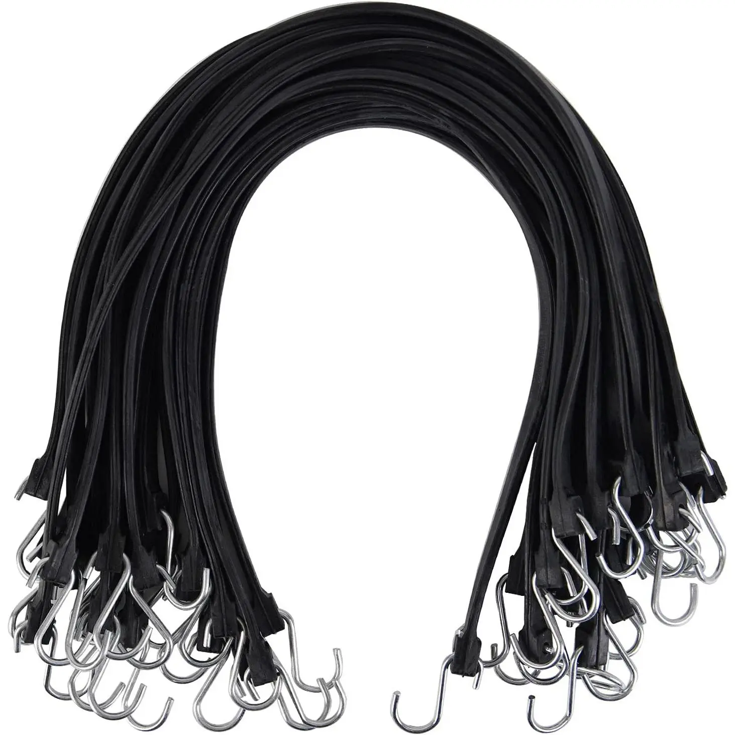20-Pack Durable Heavy Duty Flexible Outdoor Bungee Cords, 31'' EPDM Rubber Adjustable Tarp Straps with Metal S Hooks, Car Roof Rack Accessory for Securing Cargo