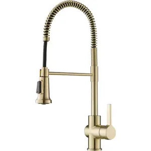 KRAUS Britt Commercial Style Kitchen Faucet in Spot Free Antique Champagne Bronze, KPF-1690SFACB Kraus