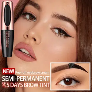 Perfect Eyebrow Makeup in Minutes! Peel & Dye Brow Gel with Tattoo Card, Waterproof Dense Long-Lasting, Three Colors Available, Beginner Friendly, Perfect Ideal Beauty Gift for Women