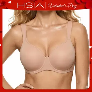 HSIA Joan Comfortzone Plus Size Soft Unlined T-Shirt Full Coverage Unpadded Underwire Minimizer Bra Everyday Bra Womenswear