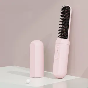 USB Rechargeable Wireless Hair Straightener, Portable Travel Hair Straightener, Mini Simple Hair Straightener, Personal Care Appliances for Women, Hair Straightener Brush