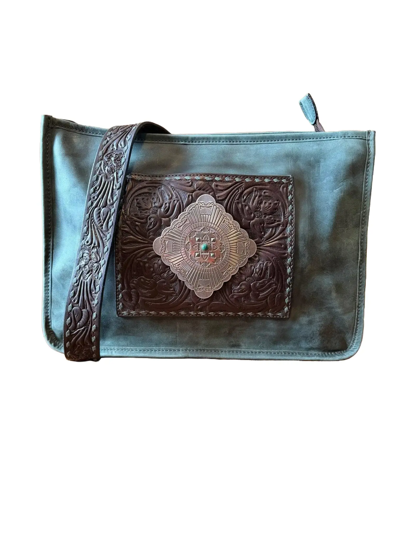 Women's Angel Ranch Western Crossbody Bag - Casual Concealed Carry Purse with Hidden Compartment, Bold Emerald Green with Bold Color Appeal for Daily Use