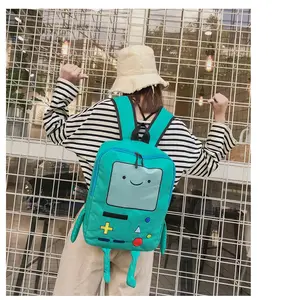 Cute Cartoons Adventure Time Backpack, Funny Student Schoolbag, Casual Backpack