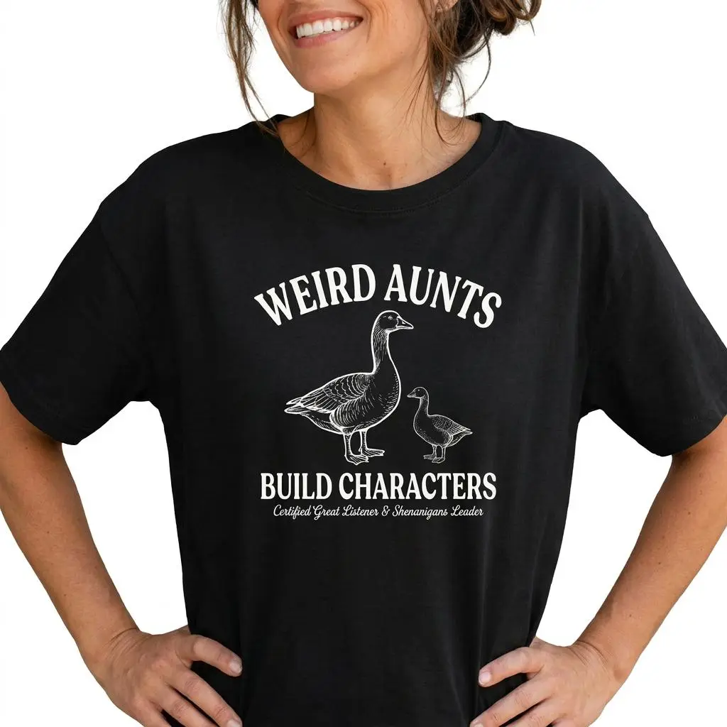 Funny Aunt Shirt Women Weird Aunts Build Characters Graphic Tee Plus Size Novelty Top