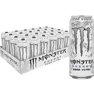 Monster Energy Zero Ultra Sugar Free Energy Drink 16 Ounce Pack of 12 or 24 Cans