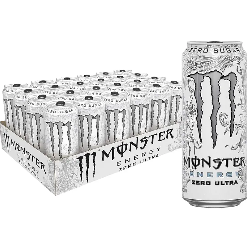 Monster Energy Zero Ultra Sugar Free Energy Drink 16 Ounce Pack of 12 or 24 Cans