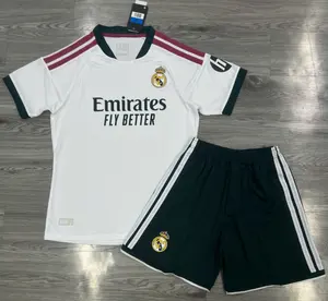 26/27 Madrid Home Soccer Jersey – White Football Shirt with Shorts, Breathable Quick Dry Fabric, Lightweight Training Kit for Fans