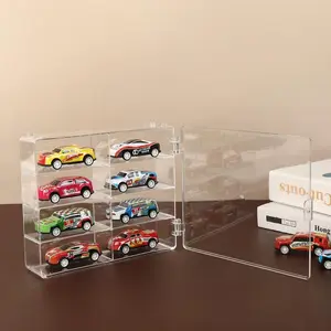 Small High Transparency Plastic Multi-Compartment Storage Box, Multifunctional Classification + Dustproof Display, 8 Slots for Kitchen Tea Bags, Dolls, Cosmetics